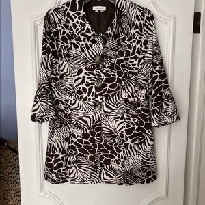 Animal Print Button-Up Women's Top
